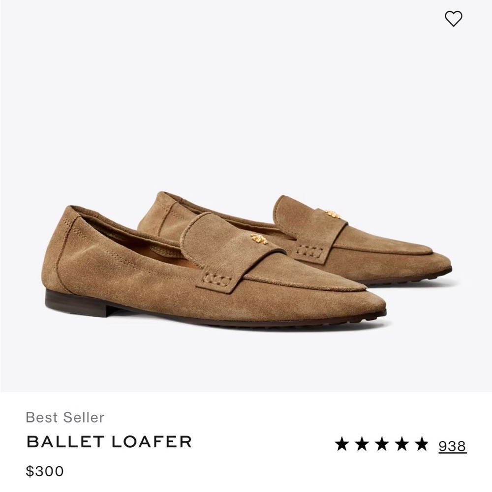 Tory Burch Tan Suede Ballet Loafers